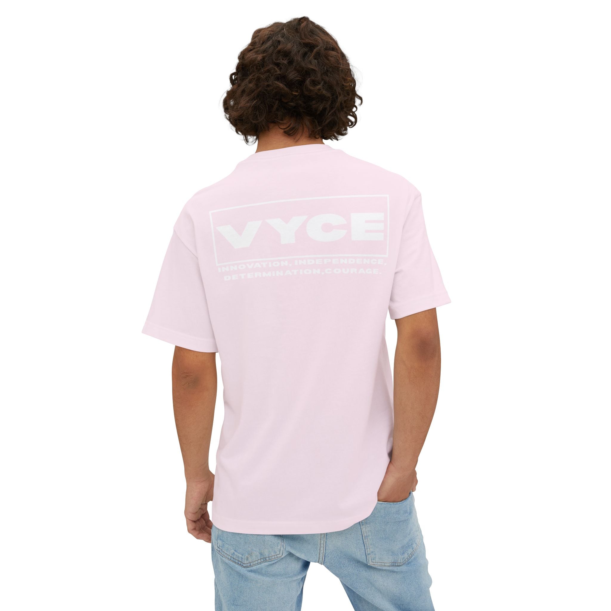Copy of Vyce Blank Box Logo w/meaning Minimalist Logo Tee Front & Back Print — Oversized Boxy T-Shirt