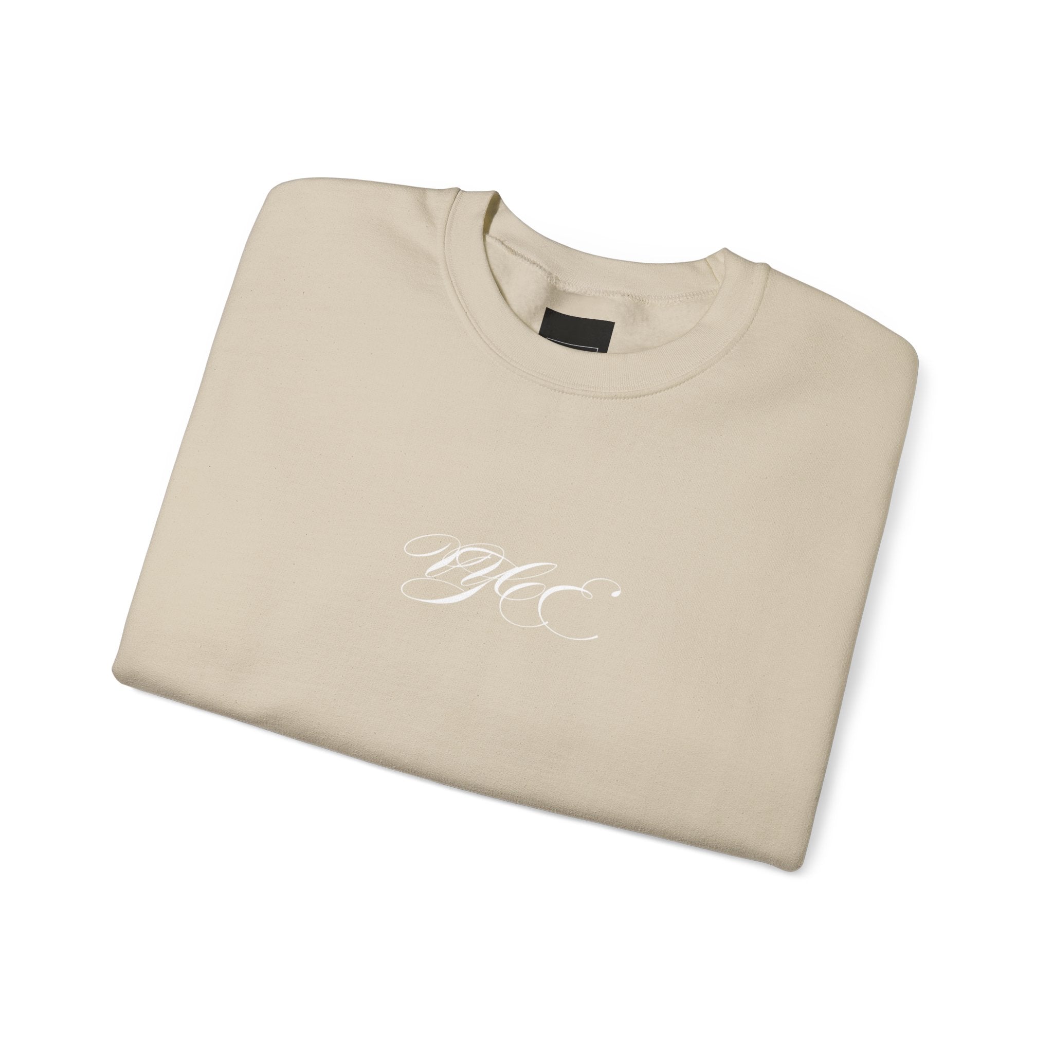 Vyce Cursive Logo Crewneck Sweatshirt — Minimalist Branded Pullover Front Print