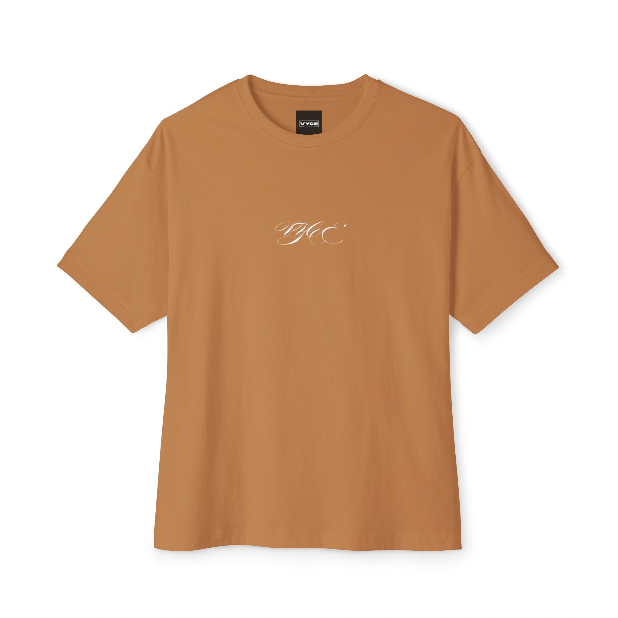 Vyce Cursive Minimalist Logo Tee Front Print — Oversized Boxy T-Shirt