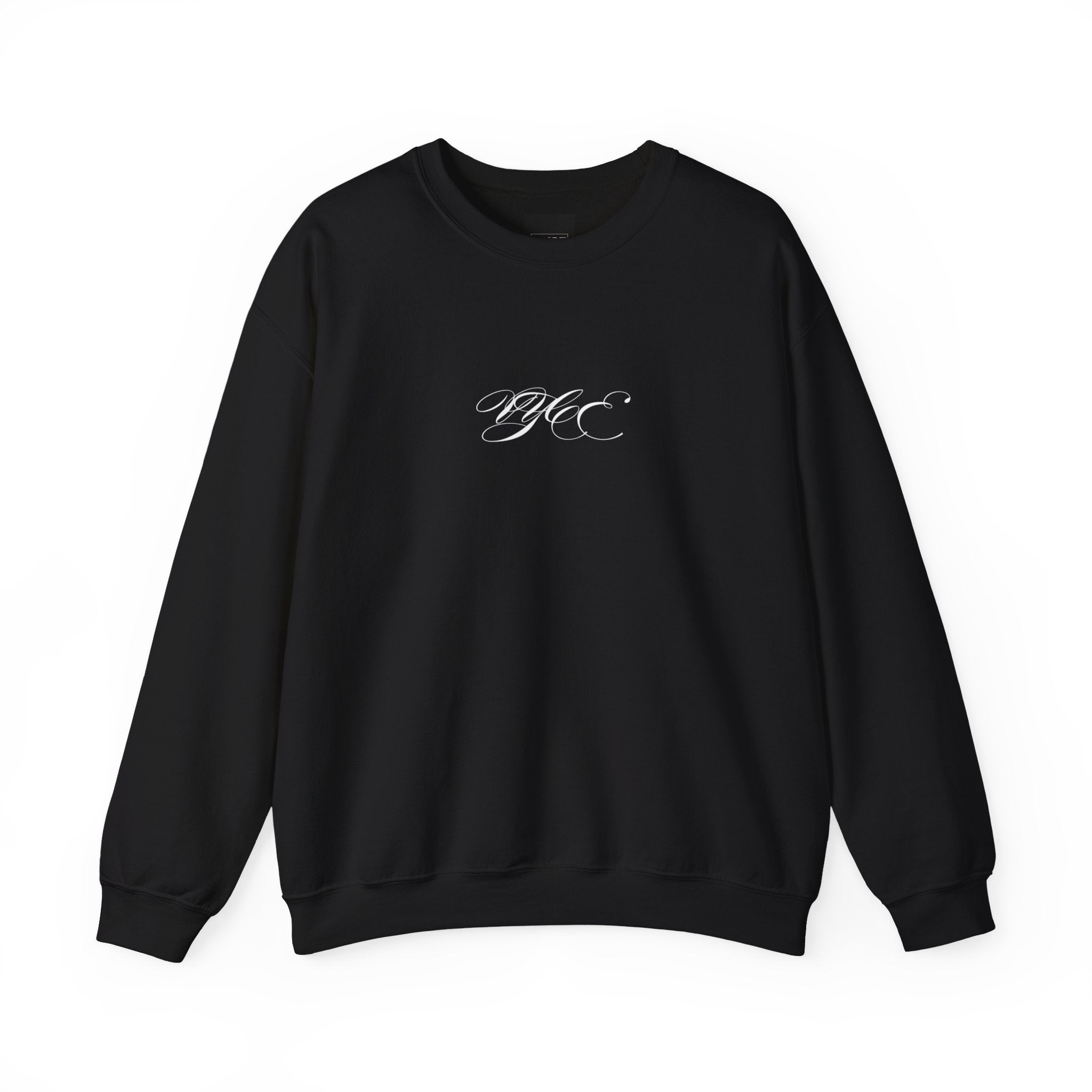 Vyce Cursive Logo Crewneck Sweatshirt — Minimalist Branded Pullover Front Print