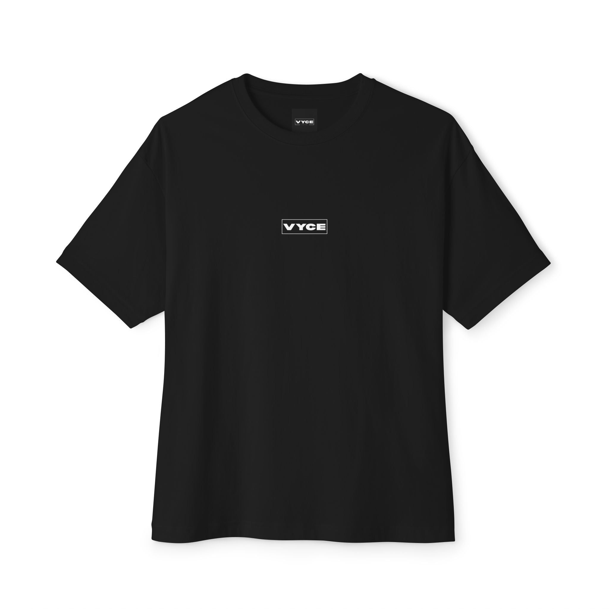 Copy of Vyce Blank Box Logo w/meaning Minimalist Logo Tee Front & Back Print — Oversized Boxy T-Shirt