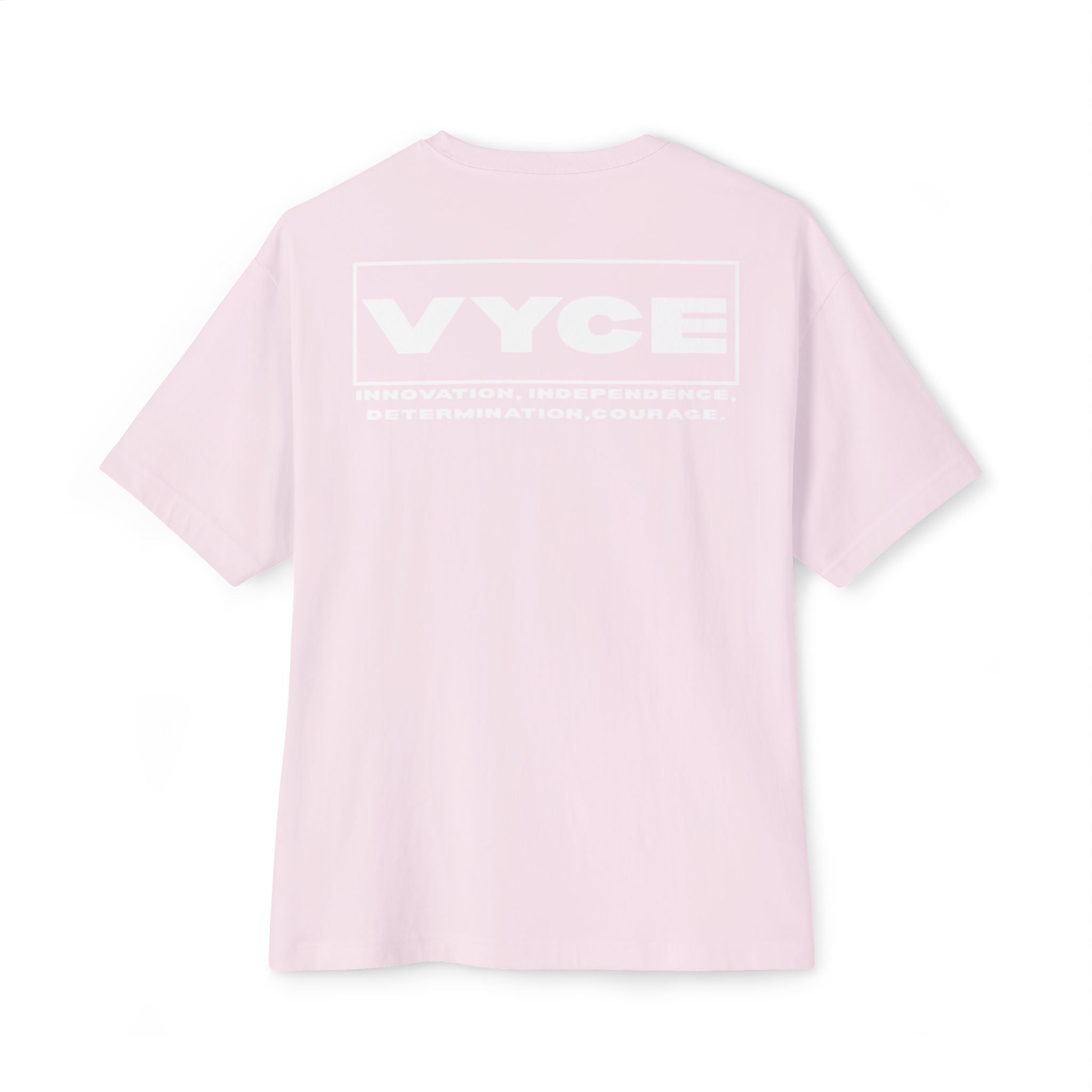 Copy of Vyce Blank Box Logo w/meaning Minimalist Logo Tee Front & Back Print — Oversized Boxy T-Shirt