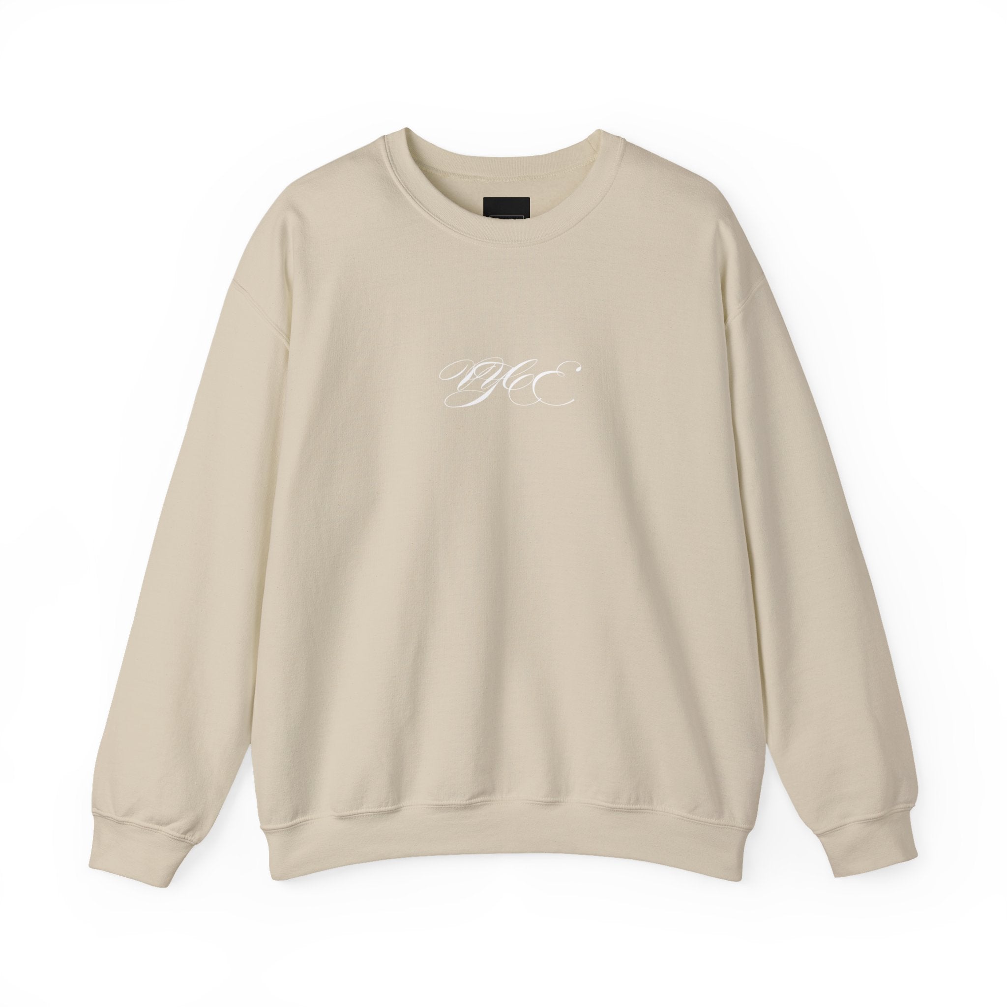 Vyce Cursive Logo Crewneck Sweatshirt — Minimalist Branded Pullover Front Print