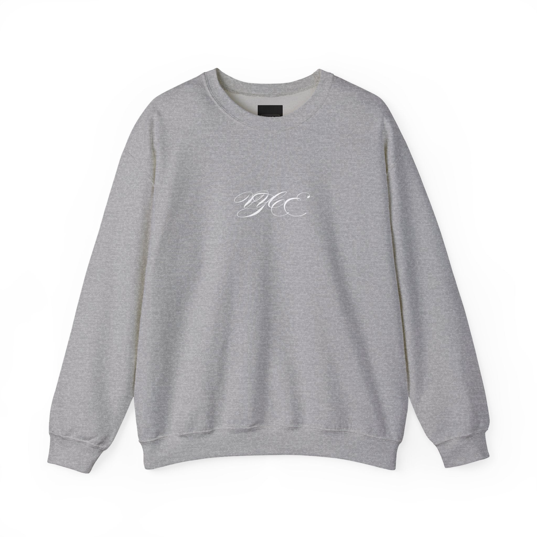 Vyce Cursive Logo Crewneck Sweatshirt — Minimalist Branded Pullover Front Print
