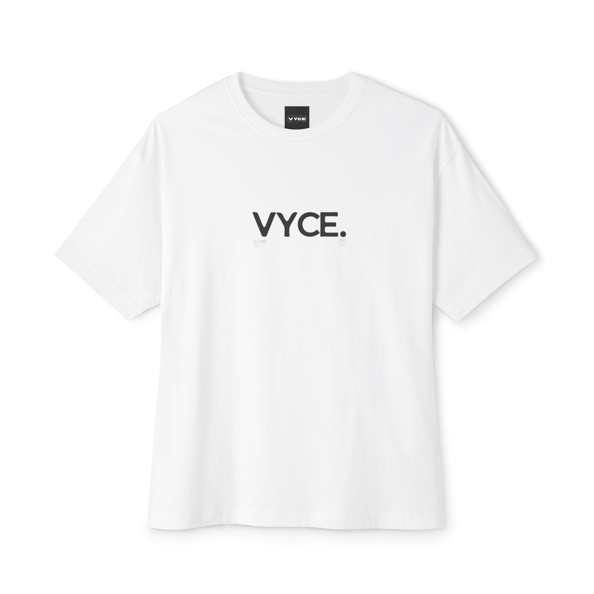 Copy of Vyce. Minimalist Logo Tee Front Print — Oversized Boxy T-Shirt