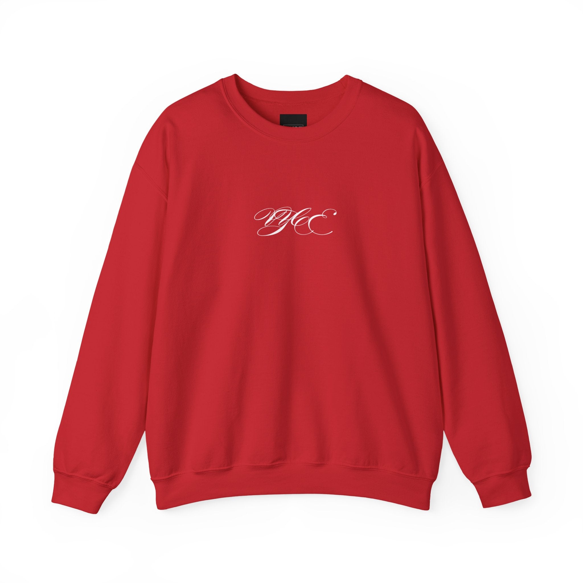 Vyce Cursive Logo Crewneck Sweatshirt — Minimalist Branded Pullover Front Print