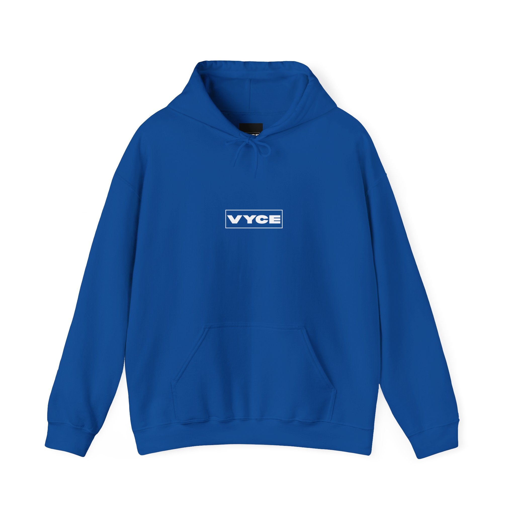 Vyce Logo Hoodie — Minimal Pullover with Blank Box Logo w/ meaning 'VYCE' Front & Back Print